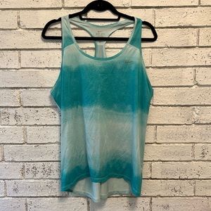 Nike Women's Dri-Fit Turquoise Ombre Hi-Low Tank